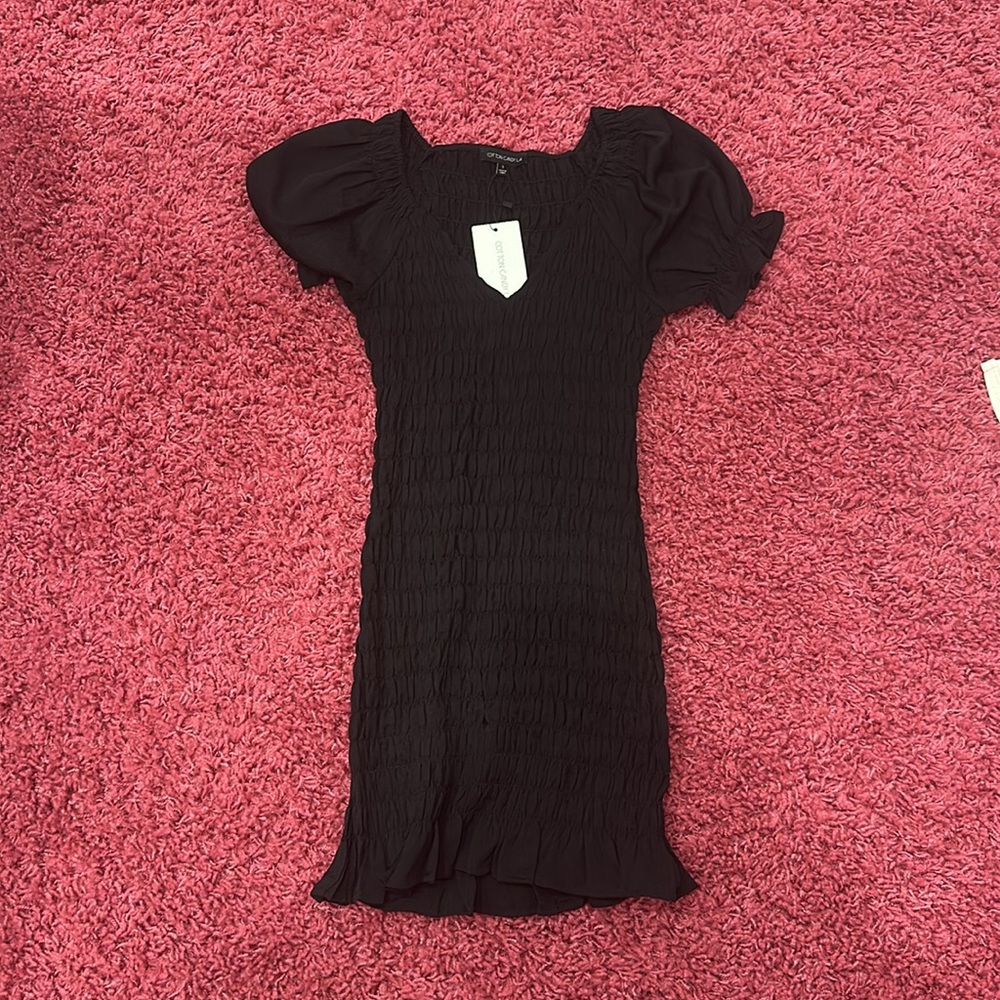 Cotton Candy Black Smocked Dress